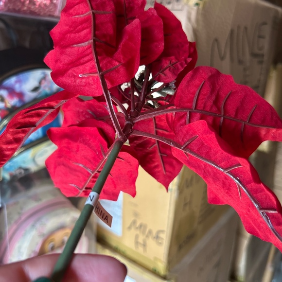 Balsam Hill Poinsettia 12 Set Picks Christmas Tree New - Picture 5 of 12